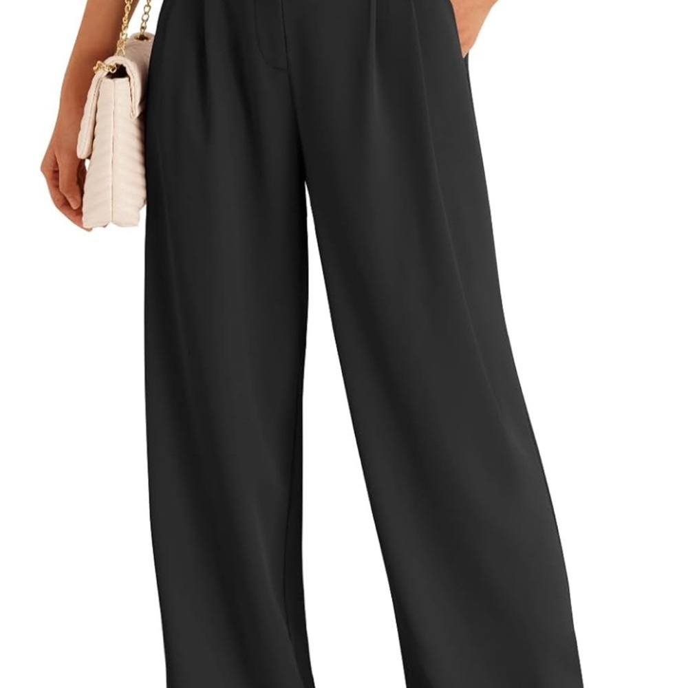 Elegant Black Women's Wide-Leg Pants